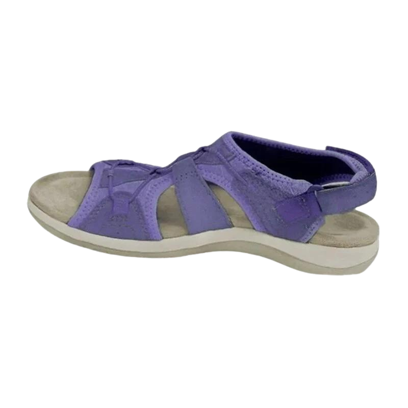 Lavender orthopaedic sandals with two toe straps and back strap