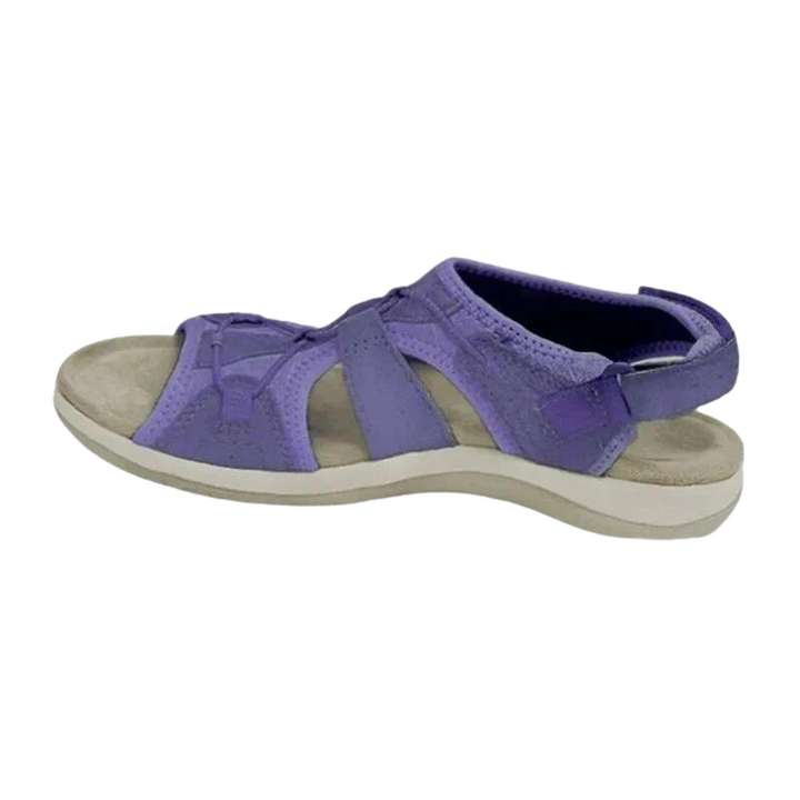 Lavender orthopaedic sandals with two toe straps and back strap