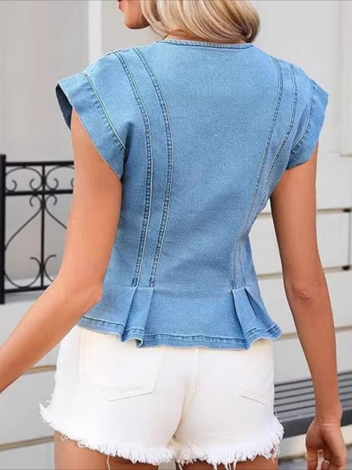 Viera | V-Neck Denim Top Lawrence Toronto