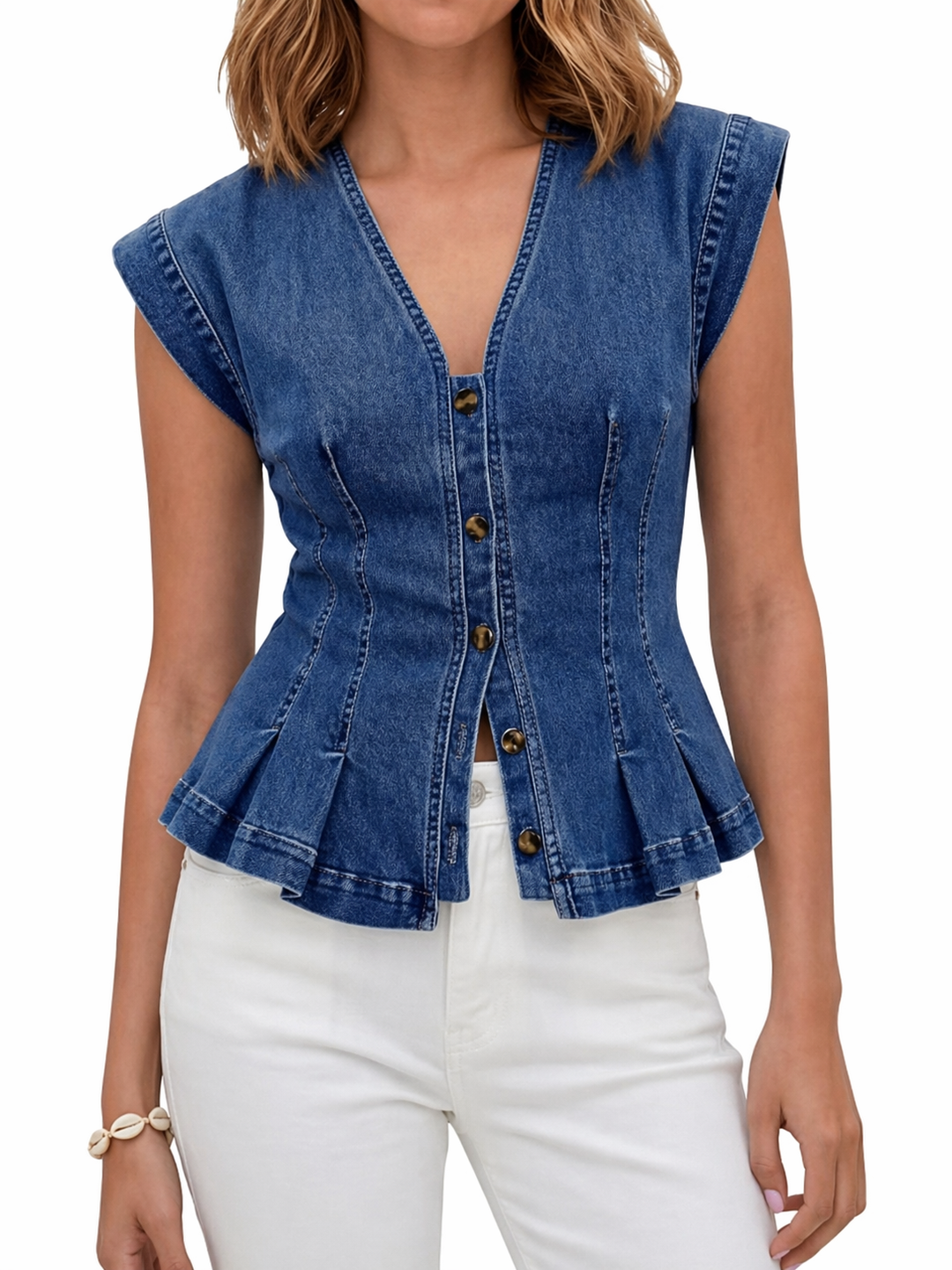 Viera | V-Neck Denim Top Lawrence Toronto