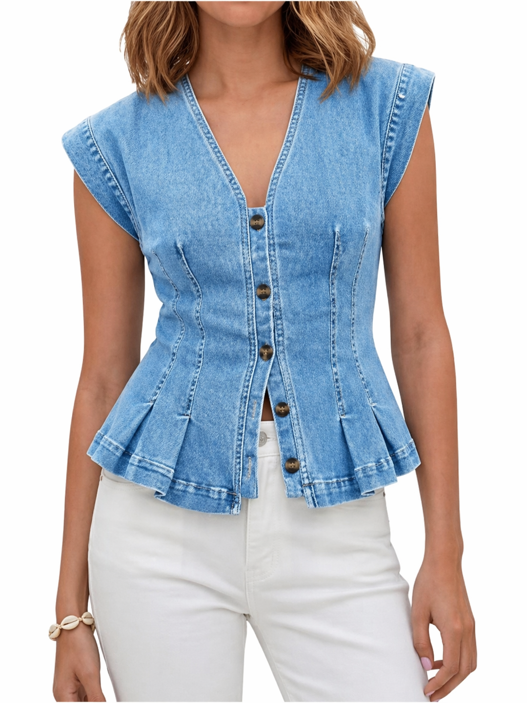 Viera | V-Neck Denim Top Lawrence Toronto