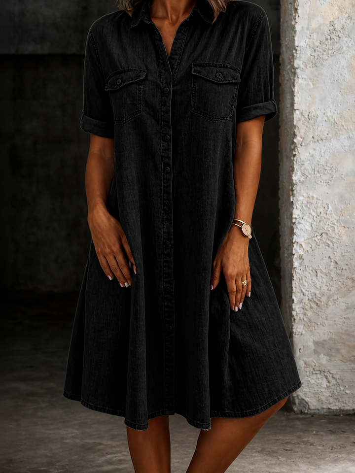 Patricia | Casual Denim Style Midi Dress Lawrence Toronto