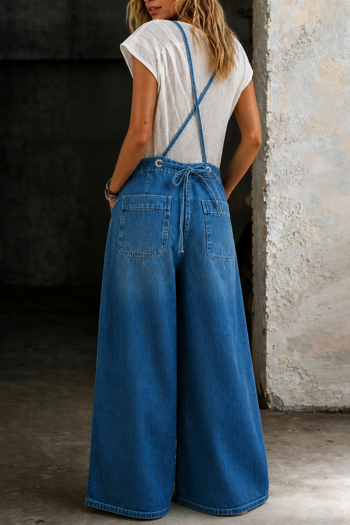 Elizabeth | Wide Leg Suspender Jumpsuit Lawrence Toronto