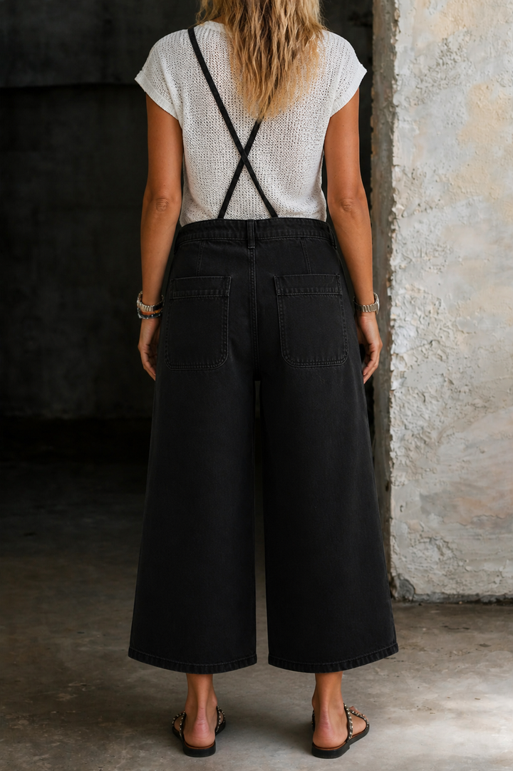 Elizabeth | Wide Leg Suspender Jumpsuit Lawrence Toronto