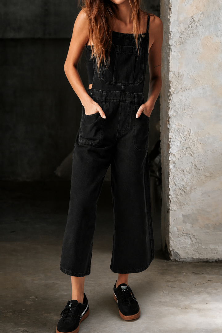 Elizabeth | Wide Leg Suspender Jumpsuit Lawrence Toronto