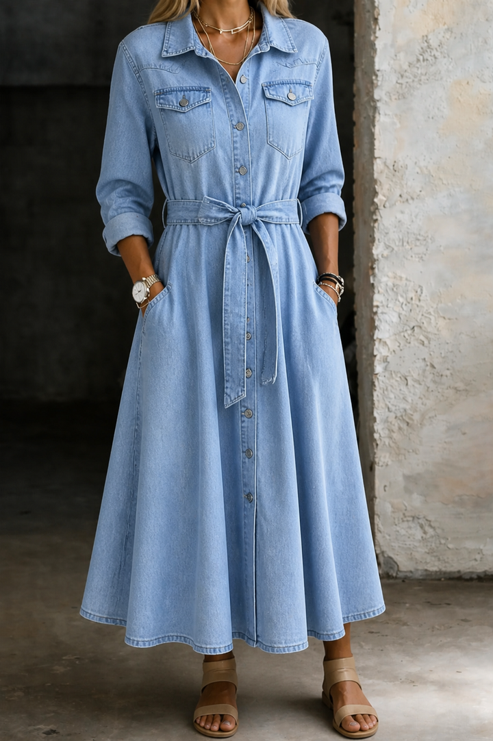Luna | Long Sleeve Denim Dress Lawrence Toronto