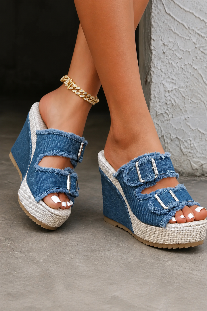 Atelier | Fray Edge Wedge Sandals Lawrence Toronto