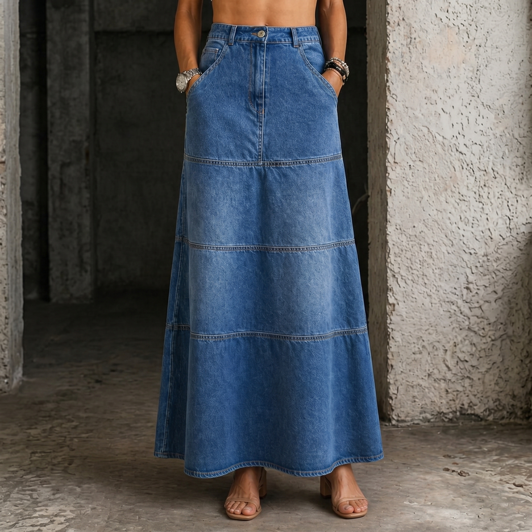 Mary | Mid-Length Denim Skirt Lawrence Toronto