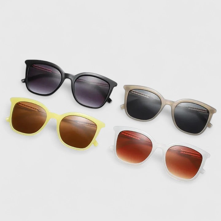 Assorted cat-eye sunglasses with colored frames and tinted lenses (set of four)