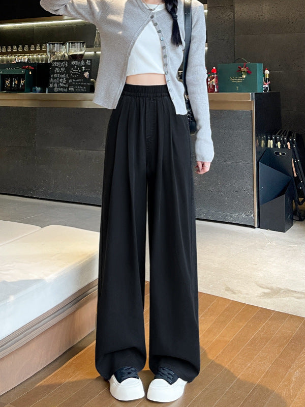 ZINNA™ high-waist wide flow pants in black, wide leg, elastic waistband