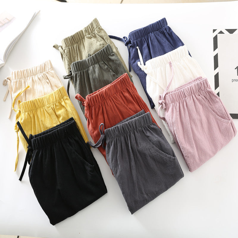Relaxed-fit shorts variety in cream, yellow, black, olive, red, blue, gray, pink