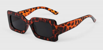 Elyanna sunglasses, tortoiseshell leopard frames with black tinted lenses