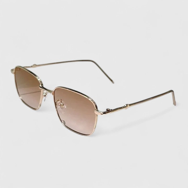 Raygynn sunglasses with light brown lenses and gold metal frame