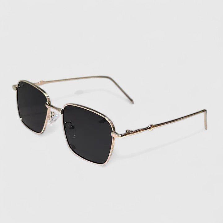 Raygynn sunglasses with dark lenses and gold metal frame