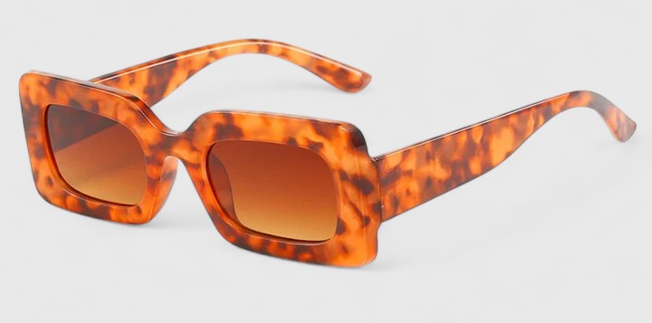 Elyanna sunglasses, orange tortoiseshell frames with amber tinted lenses