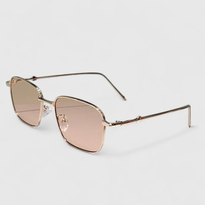Raygynn sunglasses with brown-tinted lenses and gold metal frame